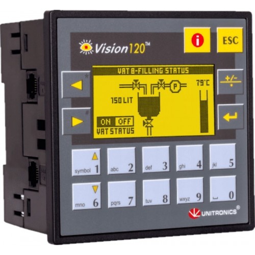 V12022UA2OEM ПЛК Vision... 2,4”, вх./вых: 10DI, 2AI/DI/TC, 10TO, 2AO