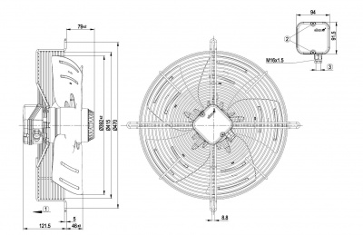 Вентилятор осевой ebmpapst S4E400AS0251 Вентилятор осевой ebmpapst S4E400AS0251