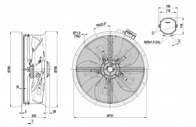 Вентилятор осевой ebmpapst W4D710CK0105 Вентилятор осевой ebmpapst W4D710CK0105