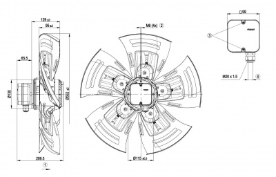 Вентилятор осевой ebmpapst A4D560AO0302 Вентилятор осевой ebmpapst A4D560AO0302