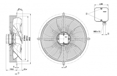 Вентилятор осевой ebmpapst S6E450AU0401 Вентилятор осевой ebmpapst S6E450AU0401